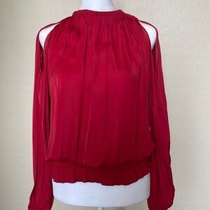 Parker long sleeve cold shoulder blouse